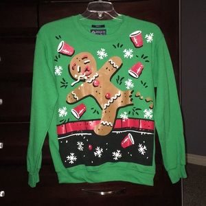 Ugly Christmas gingerbread  flip cup sweatshirt